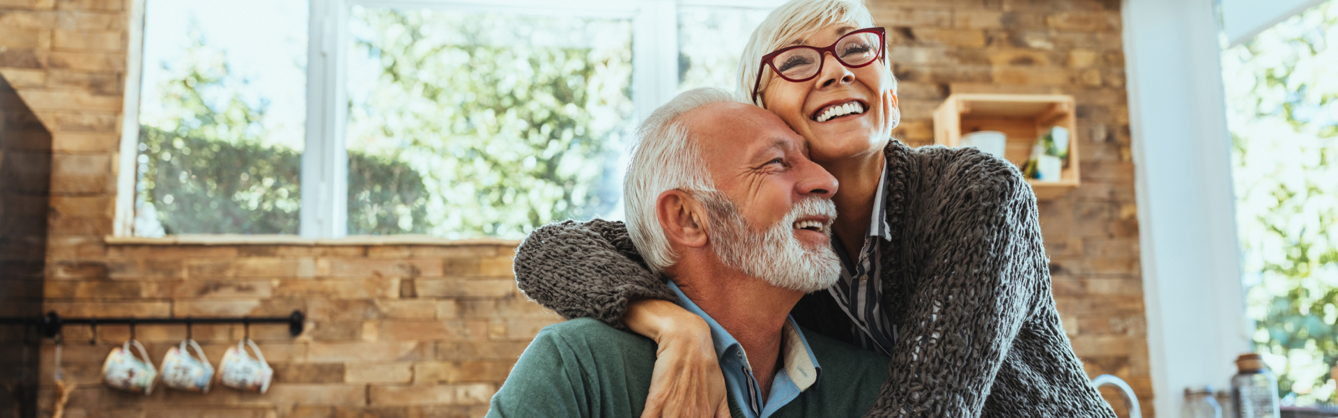 A man and woman are embracing each other.